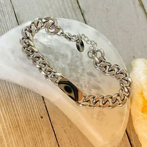 Titanium Steel Rectangle Link Bracelet